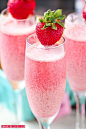 Strawberry Cream Mimosa:  With its bright pink color, this sweet and creamy drink will match all of your Easter decor.