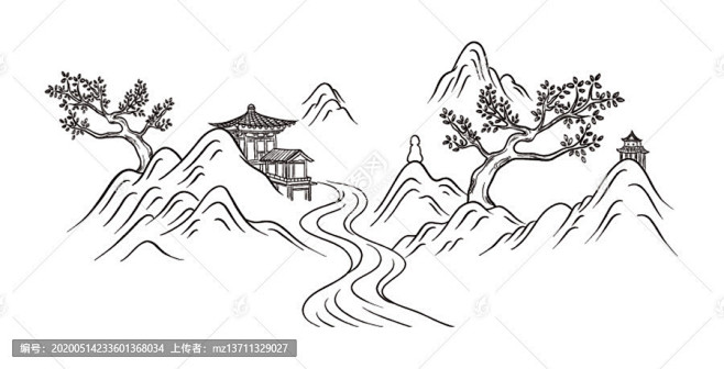 中国的茶文化 包装 包装素材 山水插画 ...