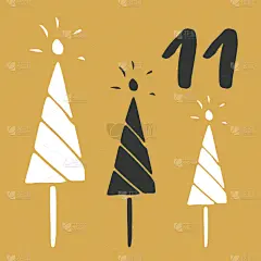 圣诞日历,动物手,天气,可爱的,倒计时,雪,模板,绘制,问候