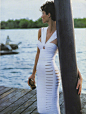 Tropical Whites. Christy Turlington by Hans Feurer for US Vogue May 1990. ​​​​