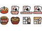 Casino icons set