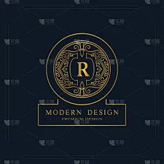 奢侈抽象的黄金字母，优雅的模板。书法优雅的线条艺术设计。餐厅，皇室，名片，徽章，精品，酒店，纹章，珠