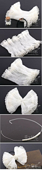 DIY创意家：教你10分钟制作漂亮的韩国风头饰头花。很可爱啊。