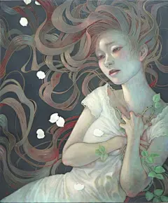 日本插画家 平野実穂(Miho Hirano) 一组唯美人物插画作品，个人网站设计也是超美&gt;&gt;&gt;mihohirano.strikingly.com ​​​​