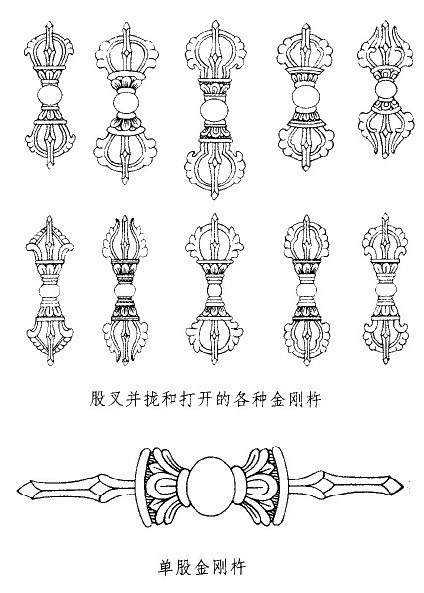 【金刚杵】梵文“vajra”，意为“坚固...