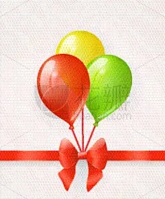 气球,蝴蝶结,生日,黄色,红色,事件,闪亮的,周年纪念,问候