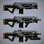 Planetside Arena - Nanite Systems assault rifle, Ranulf Busby | Doku : Concepted, modelled and textured a common pool assault rifle with various attachments.  Texture limitations dictated that no unique bakes were used.  All detail achieved via weighted n