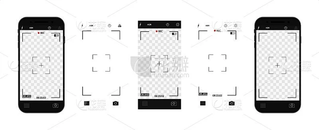 Camera interface in phone screen. Photo, video ui 素材-花瓣网