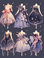 礼服｜oc连衣裙服设手帐插画素材18弹