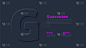 矢量暗neumorphic信息图。演示文稿幻灯片模板。商业信息图的概念与字母G和地方为您的文本