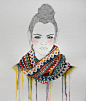 Embroidery on paper gives Izziyana Suhaimi's drawings a three-dimensional feel.