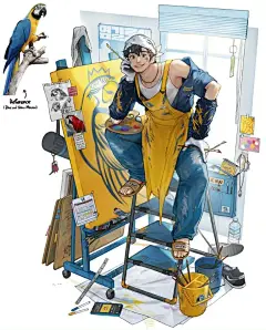 韩国插画师—Rinotuna 的男角色（一）_2_小谢每日看画_来自小红书网页版