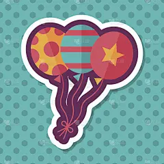 气球与长影子的图标，eps10