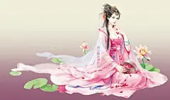 指尖糖 清新 古风古韵 古装美人 手绘言情风 小说 美腻 素材 壁纸