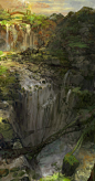 Concept Art Waterfall 插画动漫扣扣群：344829568