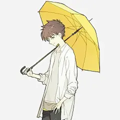 打伞的男生高清素材 动漫 手绘 男生 雨伞 黄色 元素 免抠png 设计图片 免费下载 页面网页 平面电商 创意素材