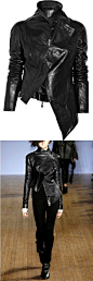 Aminaka Wilmont | Asymmetric leather jacket