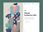 Leisure Life interface typography poster illustration／ui
