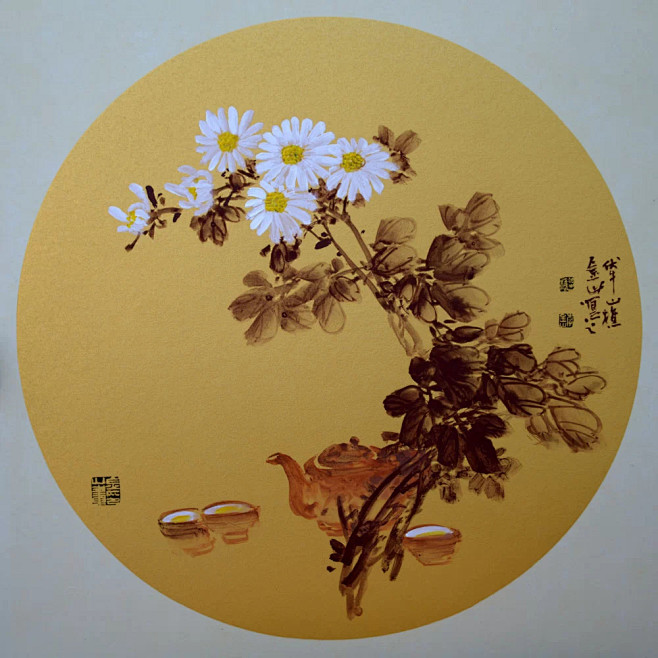 【李金山国画菊花作品欣赏】