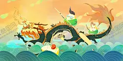 端午节插画 【酷图网】端午节插画,端午节粽子,包装,端午礼盒,端午,端午节海报,端午节包装,插画国潮,端午节,插画,端午节素材,龙舟,粽子,屈原,仙鹤,荷花,青山绿水,国风元素