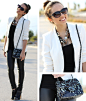 Mimi Boutique Bag, Zara Blazer, Forever 21 Pants, Bcbg Booties