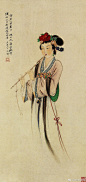 婀娜多姿，神采生动。
《胡也佛作品选集》中的仕女画九帧 ​​​​