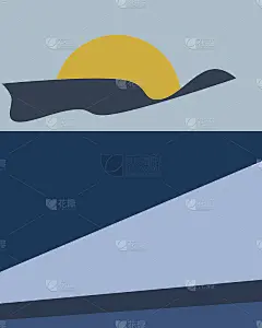 几何景观剪影生成艺术海报插画