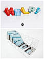 跃然纸上，Lex Wilson的创意3D立体效果字体设计，眼睛被欺骗的感觉