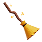 Flying Magic Broom 3D Icon