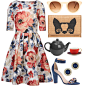 A fashion look from April 2014 featuring short sleeve dress, high heel sandals and dog purse. Browse and shop related looks.