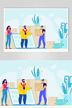 快递服务商务插画设计素材