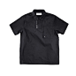 ATTEMPT SS16 BLK S-Sleeve Shirts / /黑色纯棉短袖衬衫POLO衫