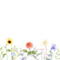 彩色水彩花丛花卉元素