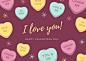 Colorful Candy Valentines Day Card
