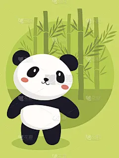 熊猫绿色的竹子