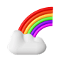 3d 彩虹与云