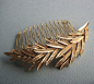 Golden Leaves Hair Comb by LoveHonorUpcycle on Etsy: 