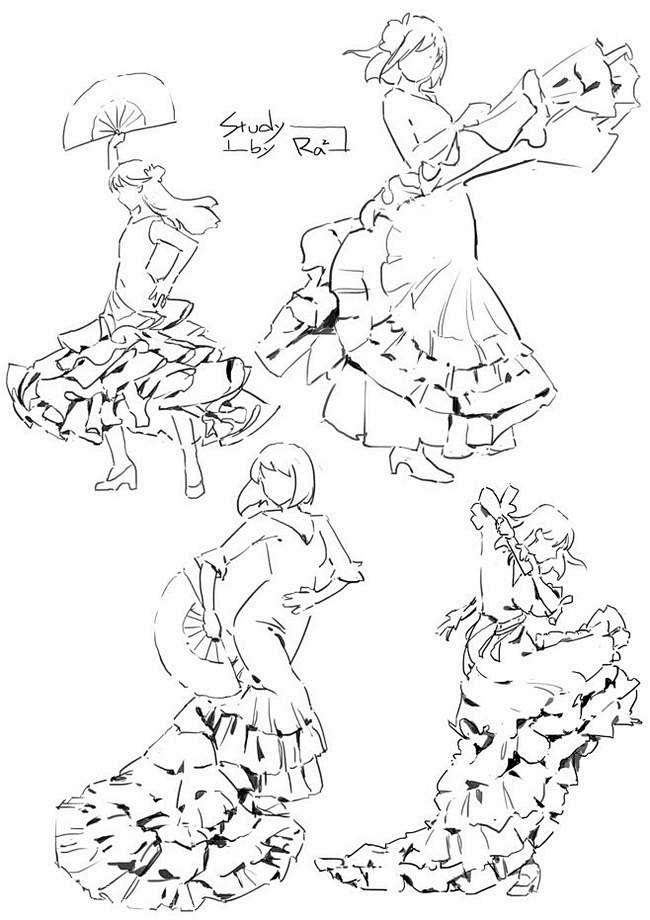 【绘画】裙子的褶皱