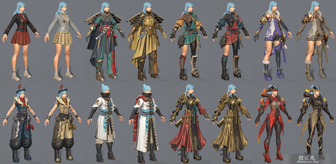 剑灵2 女角色 套装 模型 韩风 次世代-成套模型集合-3D模型,模型,3D,全套,成套,合集,微元素 - 模型,3D,全套,成套,合集,完整 ...
