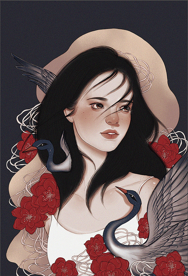10:05:24无关风月:手绘精美女子插画图册人物插画侬斯哪锅同采自www