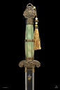 MULAN - The Emperor's Gift Sword, Jared Haley : The Emperor's Gift to Mulan, a Jade Handled Sword. 

During my time at The Weta Workshop I was heavily involved in the manufacture preparation of the weapons and armour for Disney's live action Mulan 2020. T