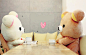 rilakkuma having tea