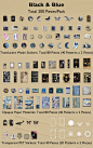 Knaid 200 Pieces Vintage Ephemera Bundle Junk Journal Kit Scrapbook Supplies Paper Sticker Material Pack for Art Journaling Bullet Journals Planners Collage Decoupage Crafter Gifts (Black & Blue)