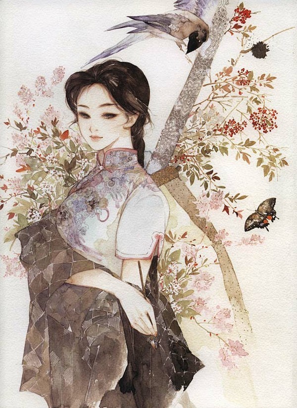 古典仕女插画——花·女词【第一卷】春之卷...