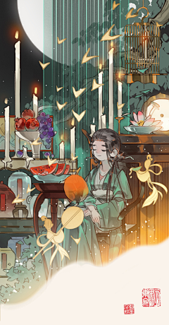 桃子子~采集到木兆子小插画分享~