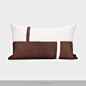 北欧现代轻奢样板房抱枕设计师沙发靠垫棉麻拼接深红色编织纹靠包-淘宝网