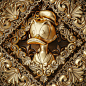 3D cartoon digital illustration elegant gold golden luxury Render stylized visualization