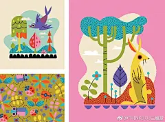 Ikea宜家以林地为主题的SPRUDLA系列图案插画设计 ​​​​