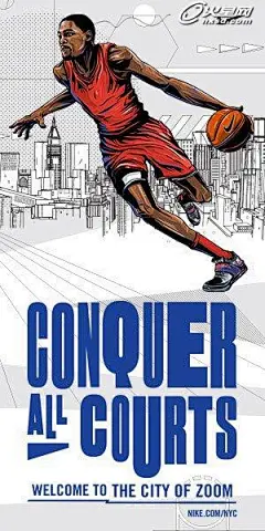 插画可以简约，同样也可以细节满满。风格化的插画可以通过细节和风格来增加信息的厚度，讲述故事，传递感受。这种插画力量感十足，充满能量，和Nike的品牌气质相当符合。
