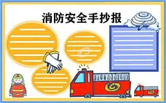 森林防火消防安全黑白线描涂色空白a4a38k小学生幼儿手抄报模板9张